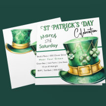 St Patrick's Day Top Hat with Clover Jewels Party