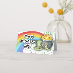St Patrick's Day Treat Bag Topper, DIY Goodie Bag Place Card