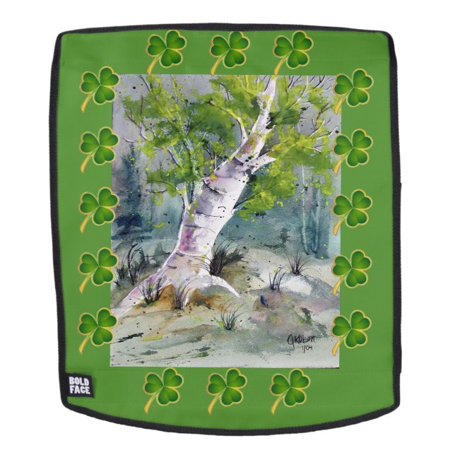 St. Patrick's Day Tree on backpack/face Backpack (Removable Face)