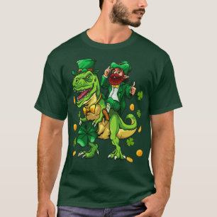 St Patricks Day Trex Dinosaur Leprechaun T Rex Din T-Shirt