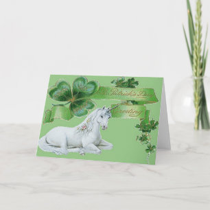 St Patrick's Day Unicorn Card