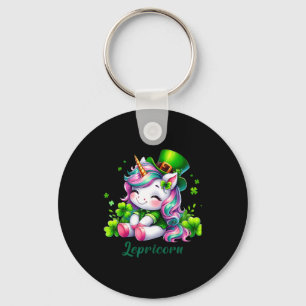 St patricks day unicorn cute saint pattys girls keychain