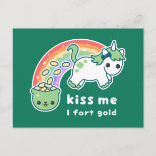 St. Patrick's Day Unicorn Postcard