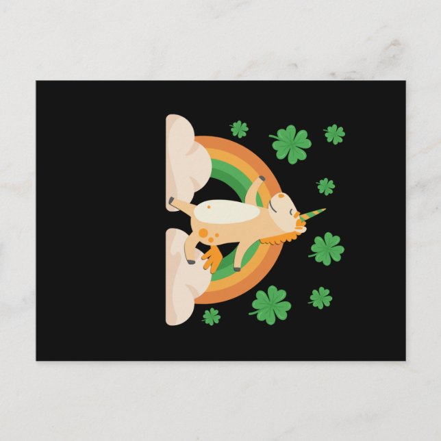 St Patricks Day Unicorn Postcard (Front)