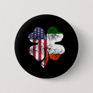 ST Patrick's day US and ireland Flag 2 Inch Round Button