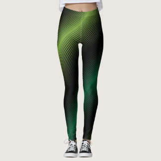 St Patricks Day Variable Green Lines Leggings