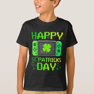 St Patrick's Day Video Game Gamer Shamrock Boys Me T-Shirt