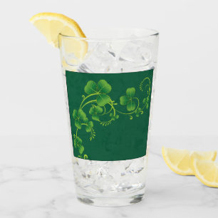 St. Patricks Day Vine & Clover Glass