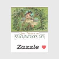 St. Patrick's Day Vintage Girl with Shamrocks