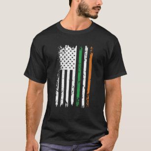 St Patrick's Day Vintage Irish American Flag Irela T-Shirt
