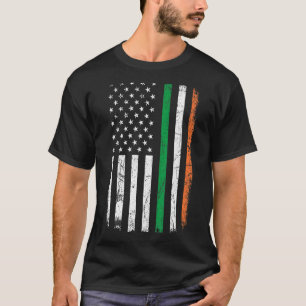 St Patrick's Day Vintage Irish American Flag Patri T-Shirt