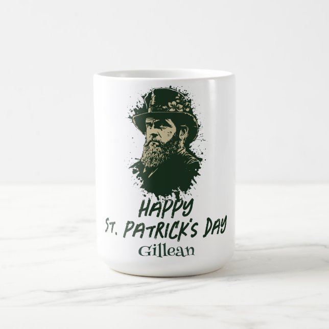 St. Patrick's Day vintage Shamrock personalize  Coffee Mug (Center)