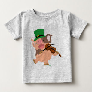 St Patrick's Day violinist pig Baby T-shirt