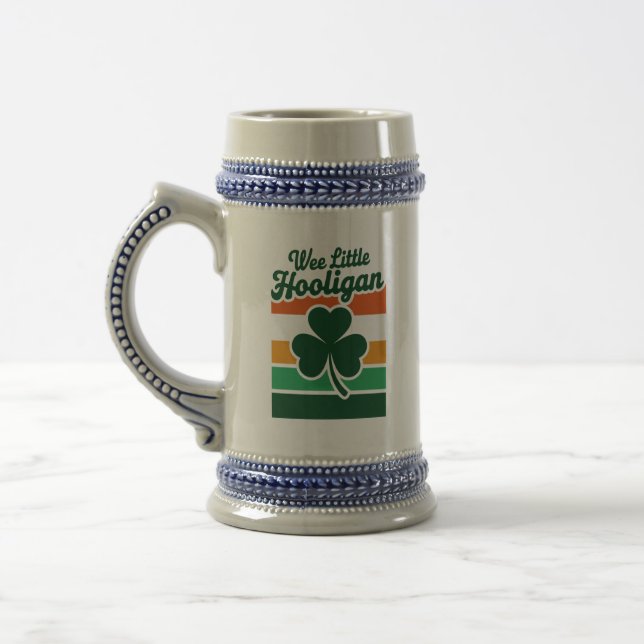 St Patricks Day Wee Little Hooligan Funny  Beer Stein (Left)