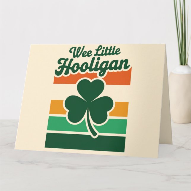 St Patricks Day Wee Little Hooligan Funny  Card (Front)