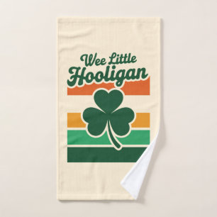 St Patricks Day Wee Little Hooligan Funny Hand Towel