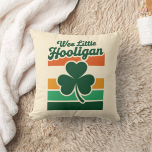 St Patricks Day Wee Little Hooligan Funny Throw Pillow