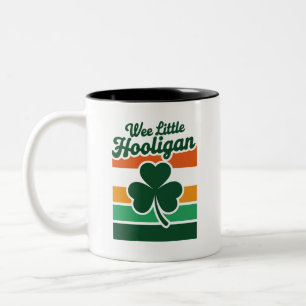 St Patricks Day Wee Little Hooligan Funny  Two-Tone Coffee Mug