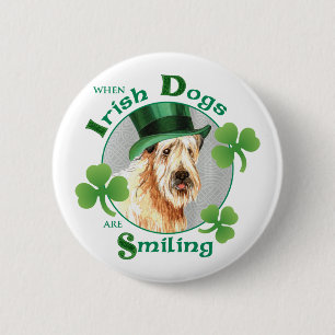 St. Patrick's Day Wheaten Terrier 2 Inch Round Button