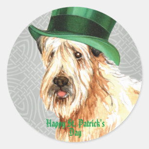 St. Patrick's Day Wheaten Terrier Classic Round St Sticker