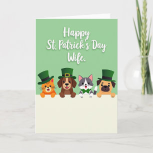 St Patricks Day Wife Animal Card