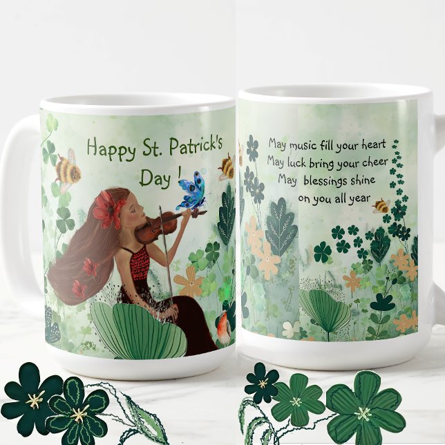 St. Patrick's Day with  Music Coffee Mug (ST Patrick's Day with music Mug)