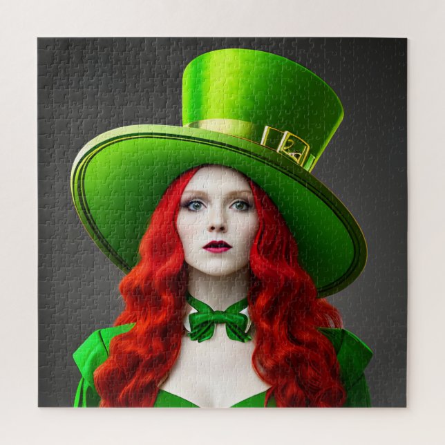 St. Patricks Day Woman Jigsaw Puzzle (Vertical)