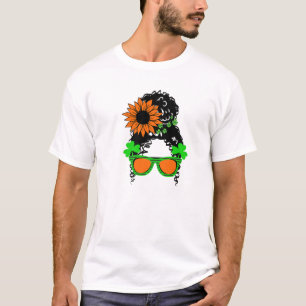 St Patrick's Day Woman Leopard Print Sunglasses Sp T-Shirt