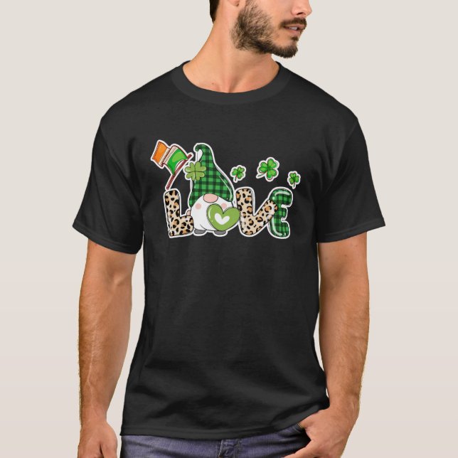St Patricks Day  Women with Leopard Love T-Shirt (Front)