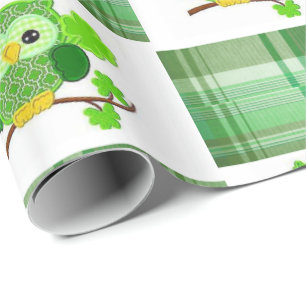 St. Patrick's Day Wrapping Paper Owl