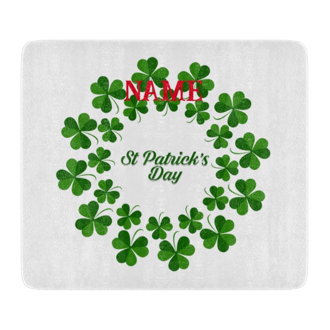 St Patrick's Day Wreath Thunder_Cove  Cutting Board (Front)