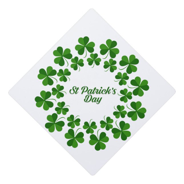 St Patrick's Day Wreath Thunder_Cove Graduation Cap Topper (Front)