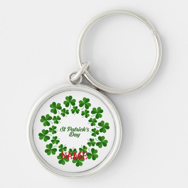 St Patrick's Day Wreath Thunder_Cove  Keychain (Front)
