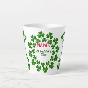 St Patrick's Day Wreath Thunder_Cove Latte Mug