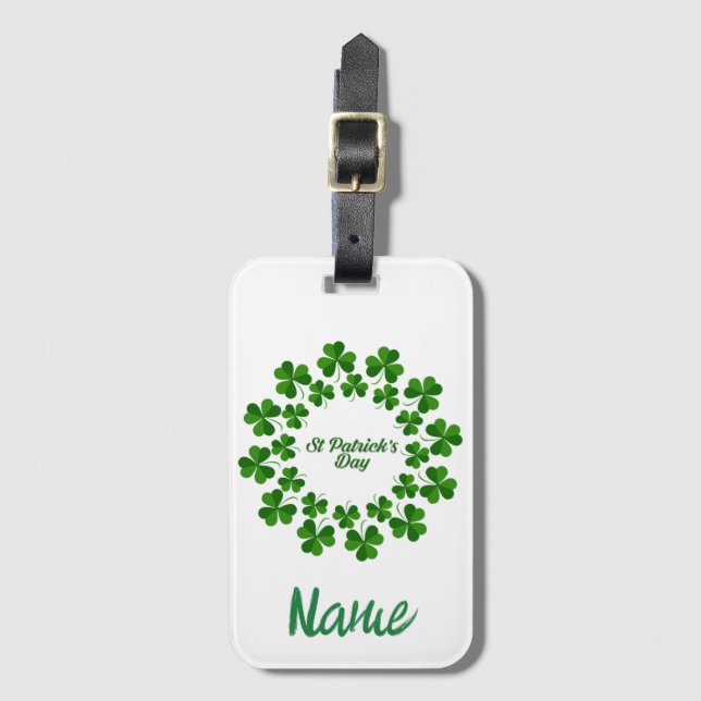 St Patrick's Day Wreath Thunder_Cove Luggage Tag (Front Vertical)