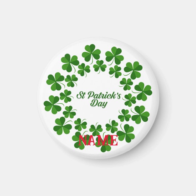St Patrick's Day Wreath Thunder_Cove Magnet (Front)