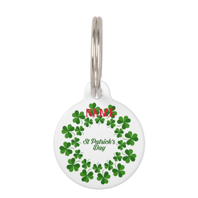 St Patrick's Day Wreath Thunder_Cove Pet Tag (Front)