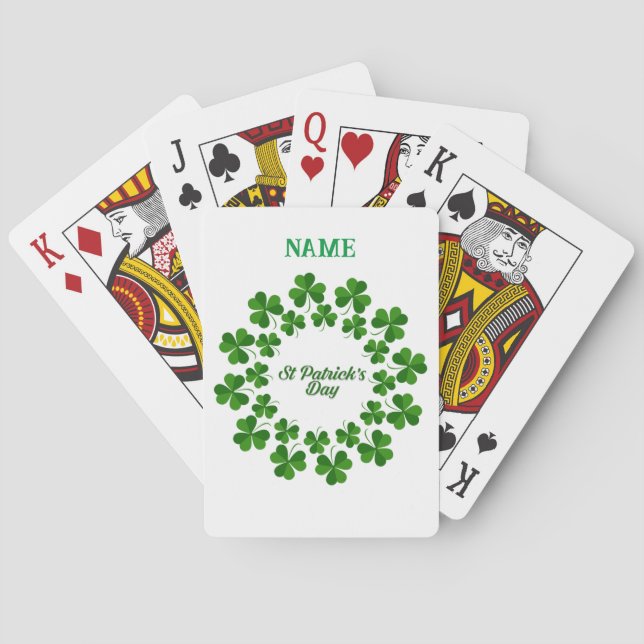 St Patrick's Day Wreath Thunder_Cove Playing Cards (Back)