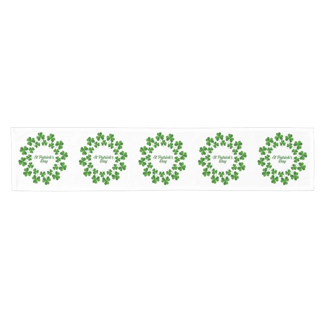 St Patrick's Day Wreath Thunder_Cove Short Table Runner (Horizontal)