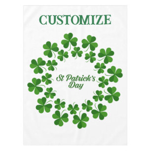 St Patrick's Day Wreath Thunder_Cove Tablecloth