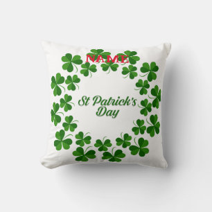 St Patrick's Day Wreath Thunder_Cove Throw Pillow