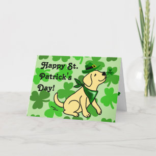 St. Patrick's Day Yellow Labrador Card
