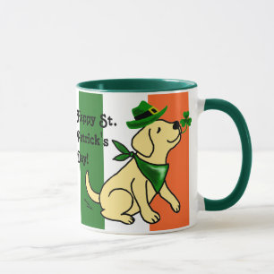 St. Patrick's Day Yellow Labrador Mug