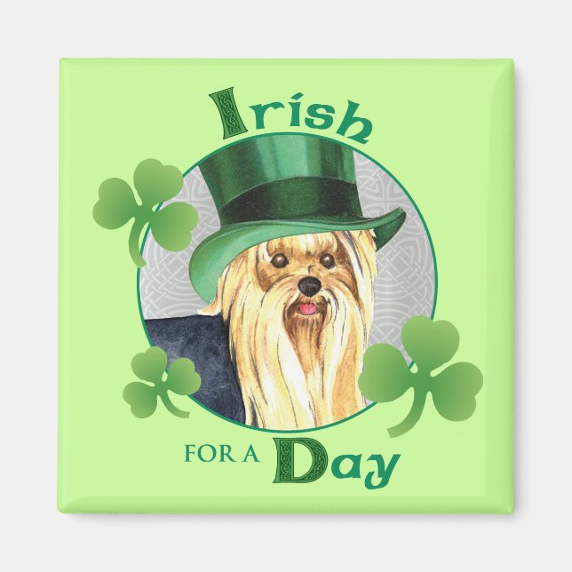 St. Patrick's Day Yorkie Magnet (Front)