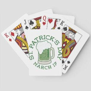 st patricks distressed green beer playing cards