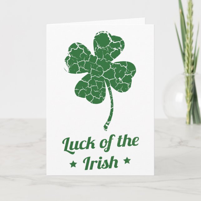 st patricks distressed lucky clover card (Front)