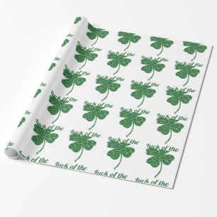 st patricks distressed lucky clover wrapping paper