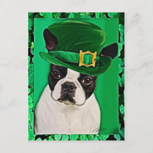 st patricks dog postcard