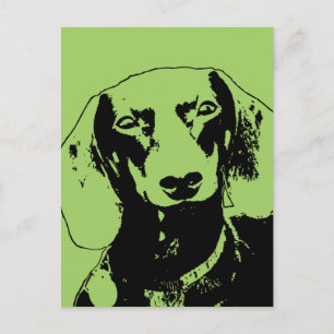 St Patricks Doxie Silhouette - Winston Postcard