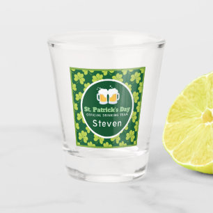 St. Patrick's Drinking Team Clover Pattern Shot Glass